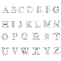 【人気商品】　ハンドメイド　 　DIY 手芸用品 SUNNYCLUE　52個26種　合金　アルファベット　チャーム　文字　ラインストーン　チャーム　レター　チャーム　26文字セット　ビーズ　パーツ　A-Z柄　ピアス　合金　チャーム　もじ　ネックレス　チベット風