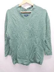 ◇ ⊇ SHIPS シップス Vネック 長袖 ニット セーター サイズＯＮＥ グリーン レディース E  【1505290037754】