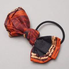 アフリカンワックス　ヘアゴム　リボン　No.9　パーニュ　アフリカンアクセサリー　アフリカ雑貨