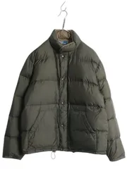 【お得なクーポン配布中!】 90s ポロ ラルフローレン ナイロン ダウン ジャケット メンズ L オールド フルジップ ジャンパー ブルゾン ワンポイント ハイネック カーキ