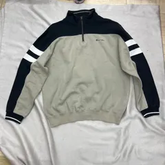 champion ハーフジップスウェット　ベージュ　黒　裏起毛　XXL メンズ