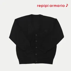 レピピ スクールカーディガン キッズ 黒 ブラック 女の子 Vネック 軽量 ワンポイント シンプル 制服 学校 学生服 小学生 中学 高校 通学 卒業式 服 140 150 160 REPIPI 141908 秋 冬