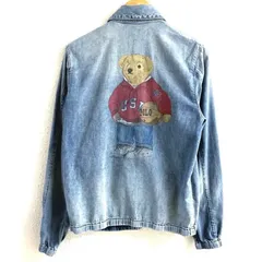 Polo by Ralph Lauren ポロ バイ ラルフローレン ポロベア バックプリント デニム スイングトップ ジャケット S