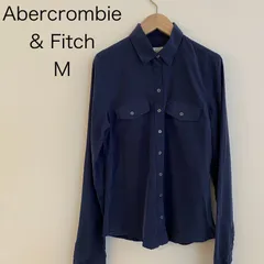 MB0646 【送料無料】　Abercrombie & Fitch アバクロ　長袖シャツ　ネイビー　レディース　春　夏　秋