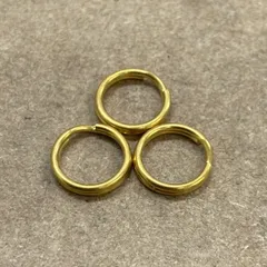 3点セット 真鍮製二重リング 直径10mm キーホルダー