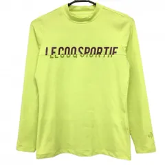 【美品】ルコックゴルフ 長袖ハイネックシャツ ライトグリーン×ボルドー系 フロントロゴ  レディース M ゴルフウェア le coq sportif