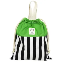 【在庫処分】ブラックストライプ 持ち手付巾着 [ホッペ] 日本製 手作り 通園 通学 入園 準備 入学グッズ 通学 体操服入れ お着替え袋 上履き入れ シューズケース 巾着大 体操服袋 男の子 体操着入れ 女の子 保育園 幼稚園 小学校 丈夫 オシャレ ハンド