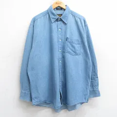 XL/古着 ラルフローレン チャップス 長袖 ブランド シャツ メンズ 大きいサイズ コットン 紺 ネイビー デニム 25oct20 中古 トップス