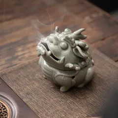 中国骨董品「家藏珍寳」3足炉アンティーク