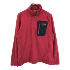 MOUNTAIN HARDWEAR マウンテンハードウェア ハーフジップ フリースジャケット アウトドア レッド(メンズ M)中古 古着 U3589