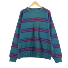 古着 80~90年代 エディーバウアー Eddie Bauer ボーダー柄 コットンニットセーター メンズXXL ヴィンテージ/eaa369615