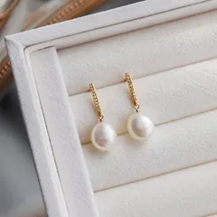 ピアス 淡水真珠 バロック不規則パール ゴールド 18K仕上げ 高品質 最新 韓国 czダイヤ キラキラ オシャレ 可愛い 大人気