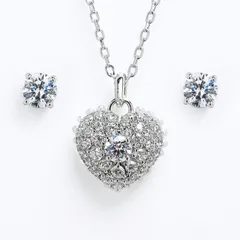 スワロフスキー ネックレス ピアス セット Hyperbola ハート ペンダント クリア×ホワイト×シルバー 5684383 ジュエリー
