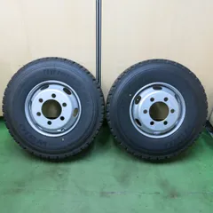 タイヤほぼ未使用！21年！キレイ！2本★トラック タイヤ 225/90R17.5 127/125L スタッドレス ブリヂストン W910 スチール ホイール MAXION9 17.5インチ PCD222.25/6H★5050902ナスのサムネイル