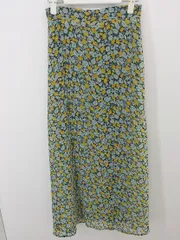 ◇ fifth フィフス 花柄 ロング フレア スカート サイズM ネイビー グリーン イエロー レディース P  【中古】 【1208260015409】
