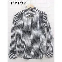 ◇ La vie a paris nano universe ギンガムチェック ビジュー付き 長袖 シャツ サイズF ホワイト ブラック系 レディース  【中古】 【1111120002016】