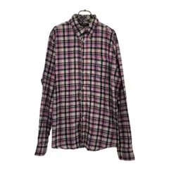 トミー 日本製 チェック 長袖 ボタンダウンシャツ XL TOMMY 刺繍 メンズ 古着 【240406】 メール便可