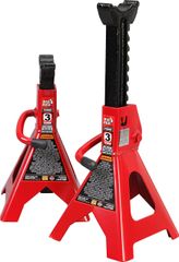 【数量限定】BIG RED ジャッキスタンド 3t 2個セット リジットラック 高さ12段階調整可能 最低位285mm/最高位425mm ジャッキ 馬 スチール製 タイヤ交換 耐荷重3トン レッド TJ43202