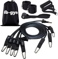 db-gym 柔道整復師 トレーナー監修 トレーニングチューブ グレー・ブラック トレーニングゴム 筋トレチューブ フィットネスチューブ チューブトレーニング アスリート用 200lbs 90kgのサムネイル