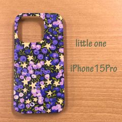 【リバティ生地】ウィルトシャー・スターズ紫  iPhone15Pro