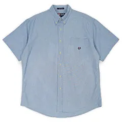 チャップス CHAPS RALPH LAUREN 90s 90年代 シャンブレー ボタンダウンシャツ BD ロゴ刺繍 ラルフローレン 半袖 USA アメリカ ヴィンテージ 古着 メンズ シャツ ブルー 青 L【中古】