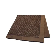 ルイ・ヴィトン LOUIS VUITTON ストール ショール モノグラム シャイン マロン M75122 ゴールド/ブラウン シルク ウール ショール レディース Used A