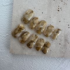 ブラウンインクネイルチップ