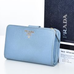希少✨良品✨プラダ 二つ折り財布 サフィアーノレザー ロゴ金具 L字