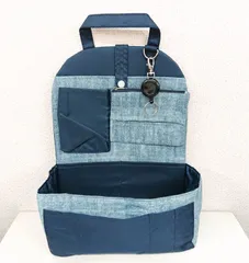 【最終価格】A4 縦型 リュックインポケット バックパック インナーバッグ リールキーホルダー付き バッグインバッグ デニム系 ネイビー アズール ブルー 7108BL