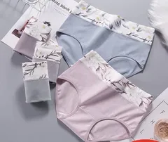 花柄ハイウェスト レディースショーツ高通気性と伸縮性 【 4枚セット】