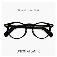 【新品】 ユニオンアトランティック メガネ ua3635-bk 日本製 unionatlantic 眼鏡  メンズ レディース ボストン 型 太め フレーム 太セル 黒縁 黒ぶち ダミーレンズ発送