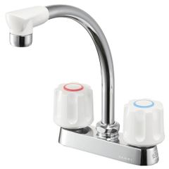 SANEI(サンエイ) ツーバルブ台付混合栓 ミニキッチン用 取付ピッチ102ｍｍ 上向パイプ 一般地・寒冷地 共用形 K71D-W