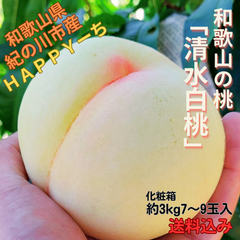 ☆7月下旬~発送「クイーンピーチ和歌山の清水白桃」(化粧中箱7~9玉入)/お買い得/少し訳あり/食べ頃/プチ贅沢/お取り寄せ/産地直送