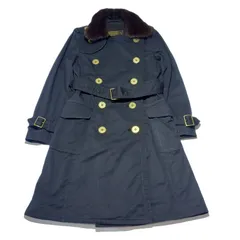 コーチ ミンク襟付き トレンチコート ブラック 黒 4サイズ COACH