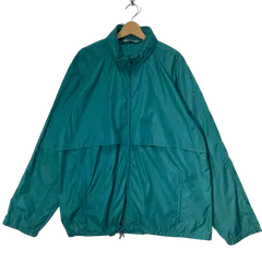 Woolrich/ウールリッチ ナイロンジャケット ウインドブレーカー フーディー フード収納 ライトアウター 長袖 ドローコード オーバーサイズ ビッグシルエット MACAU製 XLサイズ グリーン