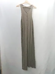 ◇ ⊂ ZARA ザラ フロントボタン ノースリーブ ロング ワンピース サイズL カーキ レディース E  【1410290068007】