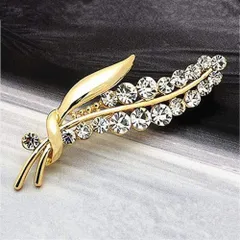 ブーケ ブローチ ラインストーン 花 花束 キラキラ ゴールド