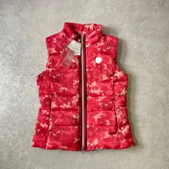 新品 定価3.3万 Callaway ロゴワッペン ダウン ベスト カモフラ 花柄 キャロウェイ ゴルフウェア