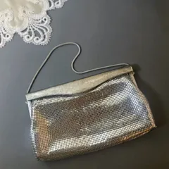 西ドイツ製　Johann Becker ヨハンベッカー ◇メタルビーズ　ハンドバッグ　クラッチバッグ　ビーズパース　シルバーカラー ヴィンテージ