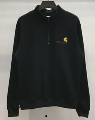 カーハート（CARHARTT）ハーフジップ アメリカンスクリプト スエットシャツ