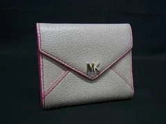■美品■ MICHAEL KORS マイケルコース レザー 三つ折り 財布 ウォレット 小銭入れ 札入れ カード入れ ライトピンク系 DH8409