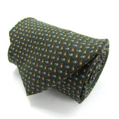 ランセル ブランド ネクタイ シルク ペイズリー柄 小紋柄 メンズ グリーン LANCEL 【中古】