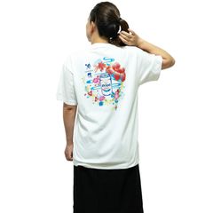 オリオンビール tシャツ コットン 生地 黒色 ホワイト tシャツ 背面 ハイビスカス 沖縄 ご当地 オリオン 花笠