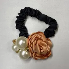 ヘアゴム　バラ　オレンジ