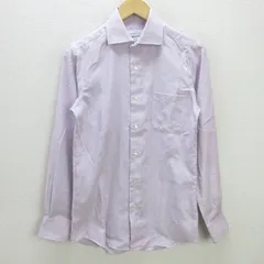 G■ユナイテッドアローズ/UNITED ARROWS GLR 長袖シャツ/ストライプ柄【38】紫/men's/140【中古】■