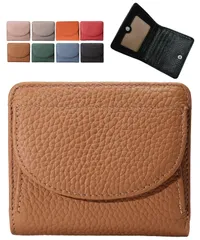 [グリーンパキラ] 財布 レディース 二つ折り ミニ財布 本革 コンパクト ボックス型 小銭入れ 小さい財布 ミニウォレット ミニマリスト (キャラメル) [キャラメル]