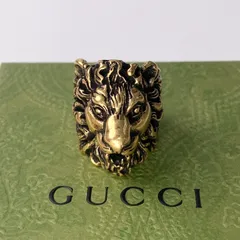 美品✨　GUCCI　リング　指輪　ライオンヘッド　ロゴ　刻印　1145 GUCCI - グッチ ライオンヘッドリングの通販 by sho ｜グッチ