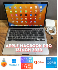 ［美品］Apple MacBook Pro 13inch 2020/Core i5 2GHz/16GB/SSD512GB/Windows11/Office 2024/414