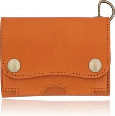 ASIAN ZACCA トラッカーウォレット ショート 本革 三つ折り財布 栃木レザー メンズ レディース バイカーズウォレット ミニウォレット ミニ財布 小さい財布 レザーウォレット( キャメル)