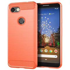 Google Pixel 3a ケース ピクセル3a  カーボン調 薄型 耐衝撃 ソフト ケース 【Color】 レッドのサムネイル